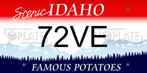 72VE Idaho License Plate