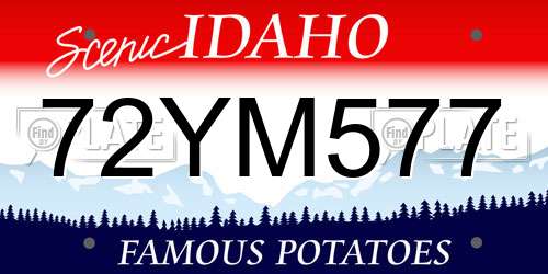72YM577 Idaho License Plate