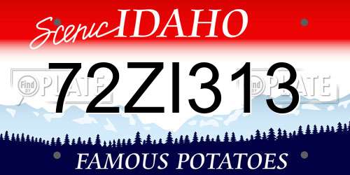 72ZI313 Idaho License Plate