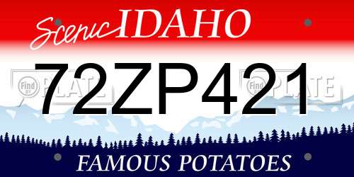 72ZP421 Idaho License Plate