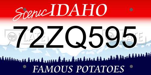 72ZQ595 Idaho License Plate