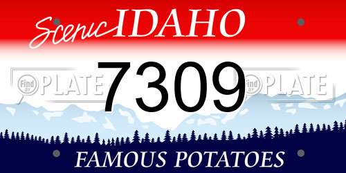 7309 Idaho License Plate