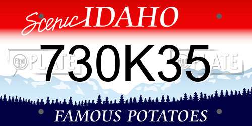 730K35 Idaho License Plate