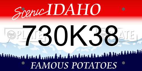 730K38 Idaho License Plate
