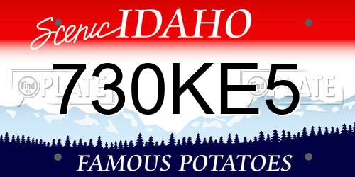 730KE5 Idaho License Plate