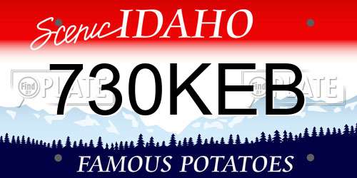 730KEB Idaho License Plate