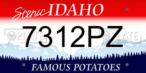 7312PZ Idaho License Plate