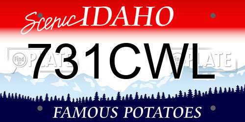 731CWL Idaho License Plate