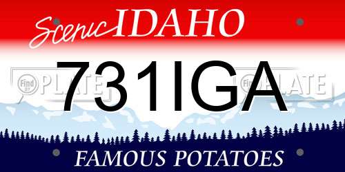 731IGA Idaho License Plate
