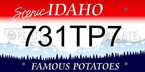 731TP7 Idaho License Plate