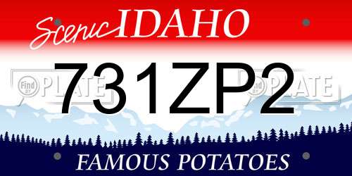 731ZP2 Idaho License Plate