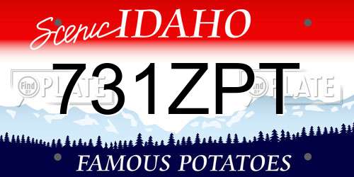 731ZPT Idaho License Plate