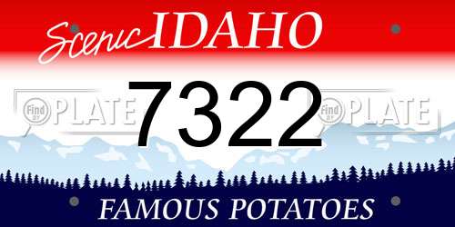 7322 Idaho License Plate