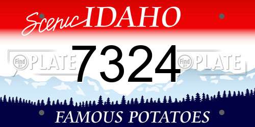 7324 Idaho License Plate