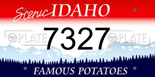 7327 Idaho License Plate