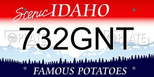 732GNT Idaho License Plate