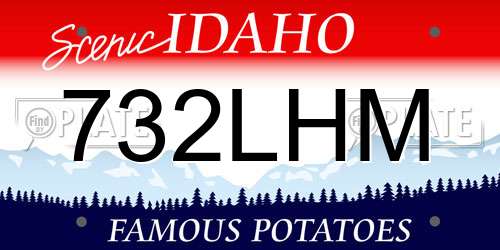 732LHM Idaho License Plate