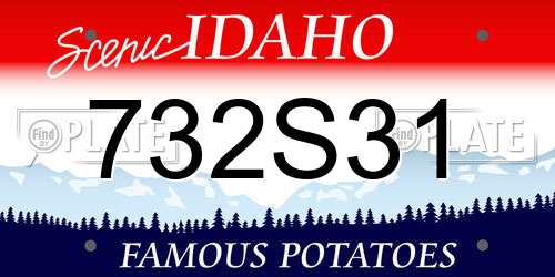 732S31 Idaho License Plate