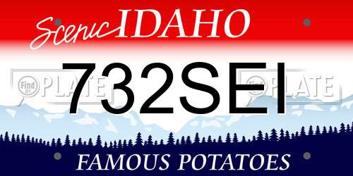 732SEI Idaho License Plate