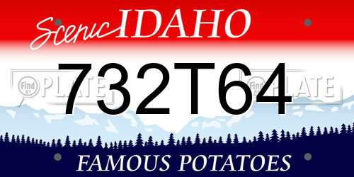 732T64 Idaho License Plate