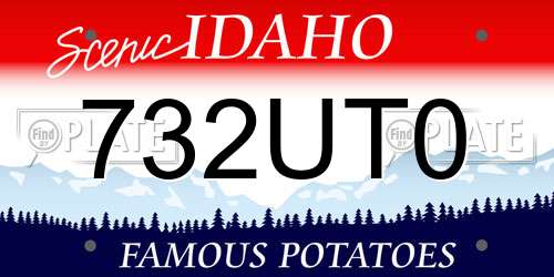 732UT0 Idaho License Plate