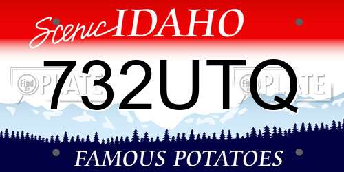 732UTQ Idaho License Plate