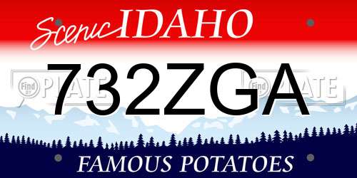 732ZGA Idaho License Plate