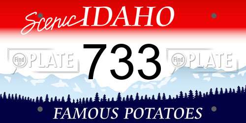 733 Idaho License Plate