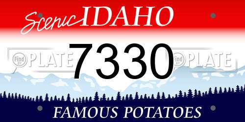 7330 Idaho License Plate