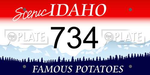 734 Idaho License Plate