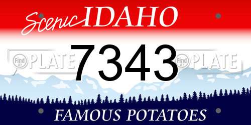 7343 Idaho License Plate