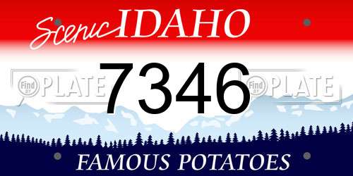 7346 Idaho License Plate