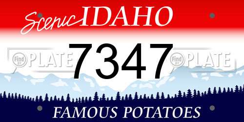 7347 Idaho License Plate