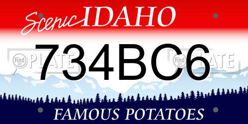 734BC6 Idaho License Plate