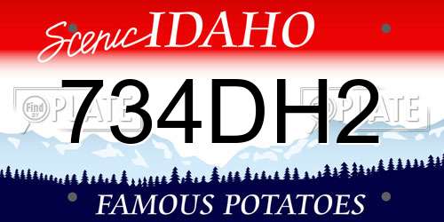 734DH2 Idaho License Plate