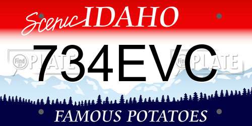 734EVC Idaho License Plate