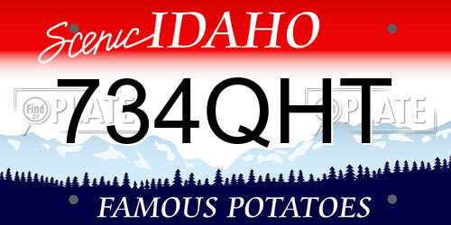 734QHT Idaho License Plate