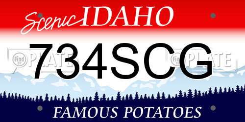 734SCG Idaho License Plate