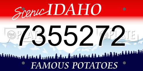 7355272 Idaho License Plate