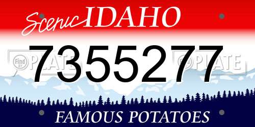 7355277 Idaho License Plate