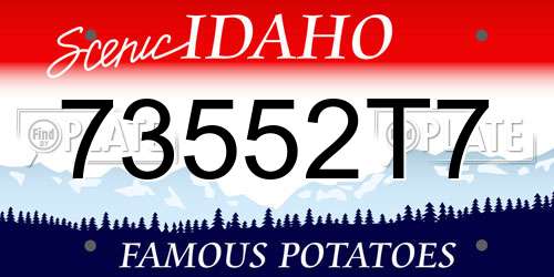 73552T7 Idaho License Plate