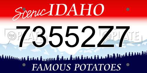 73552Z7 Idaho License Plate