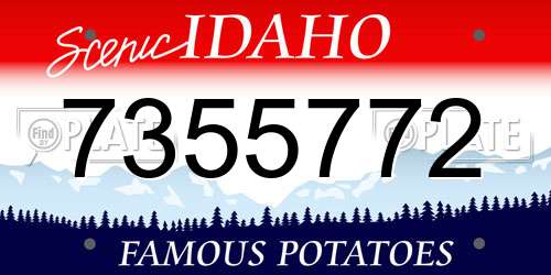 7355772 Idaho License Plate