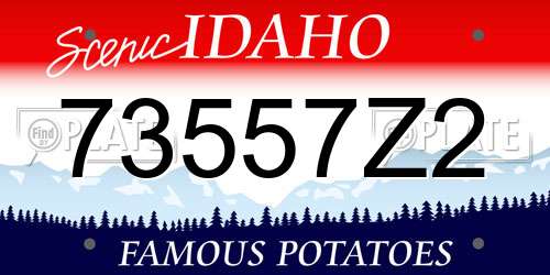 73557Z2 Idaho License Plate