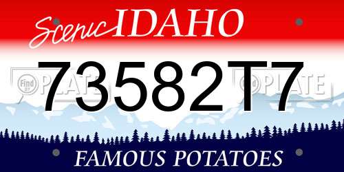 73582T7 Idaho License Plate