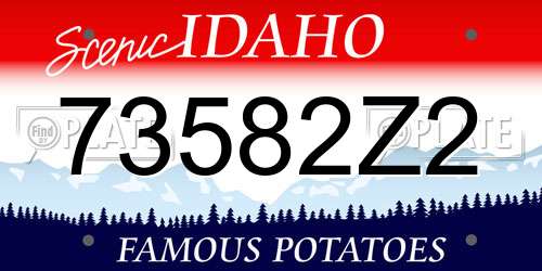 73582Z2 Idaho License Plate