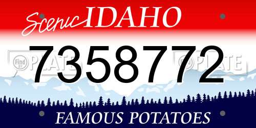 7358772 Idaho License Plate