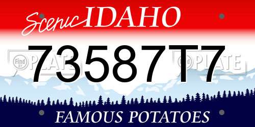 73587T7 Idaho License Plate