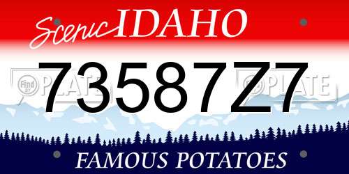 73587Z7 Idaho License Plate