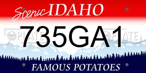 735GA1 Idaho License Plate